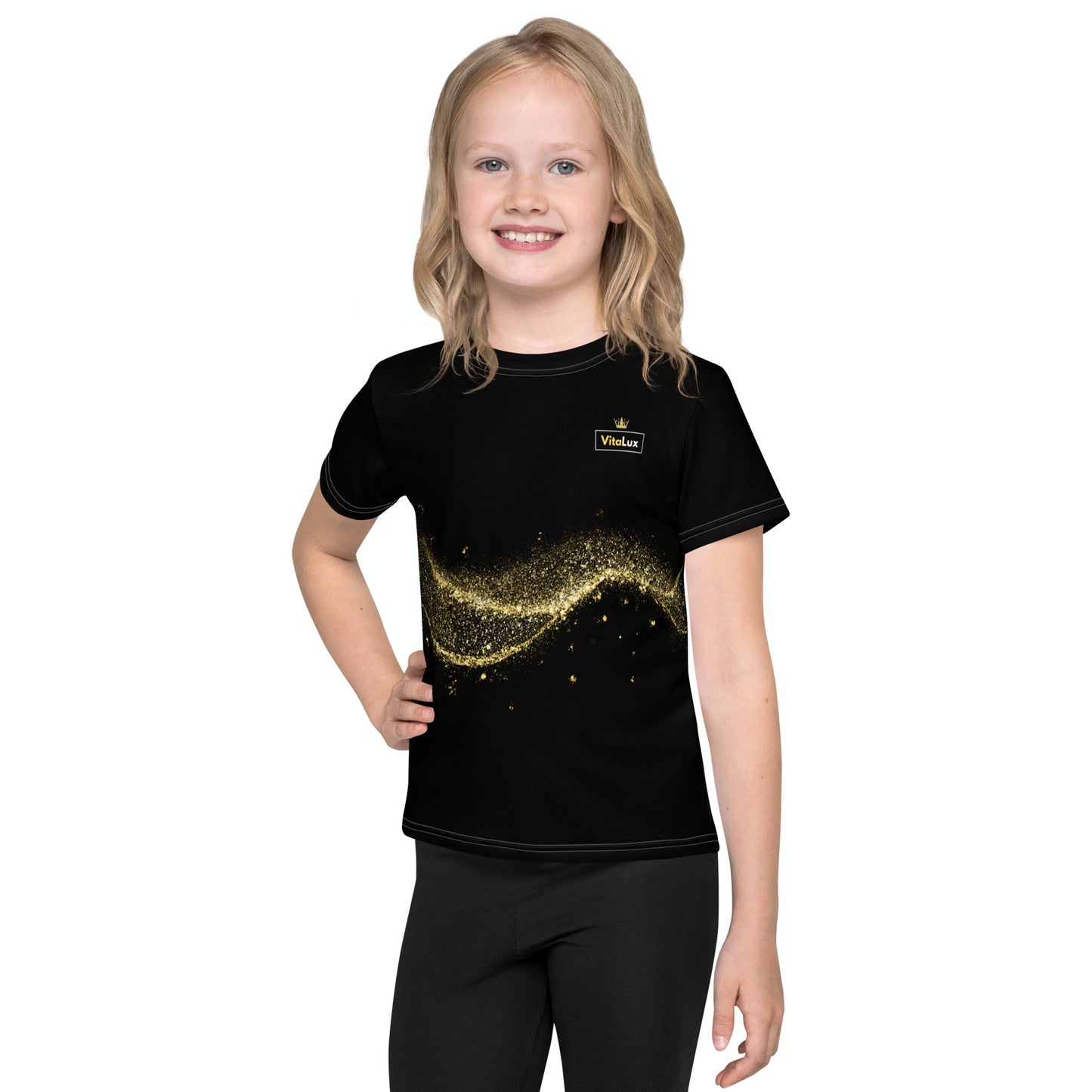 Vitalux Kids Crew Neck T-shirt Black