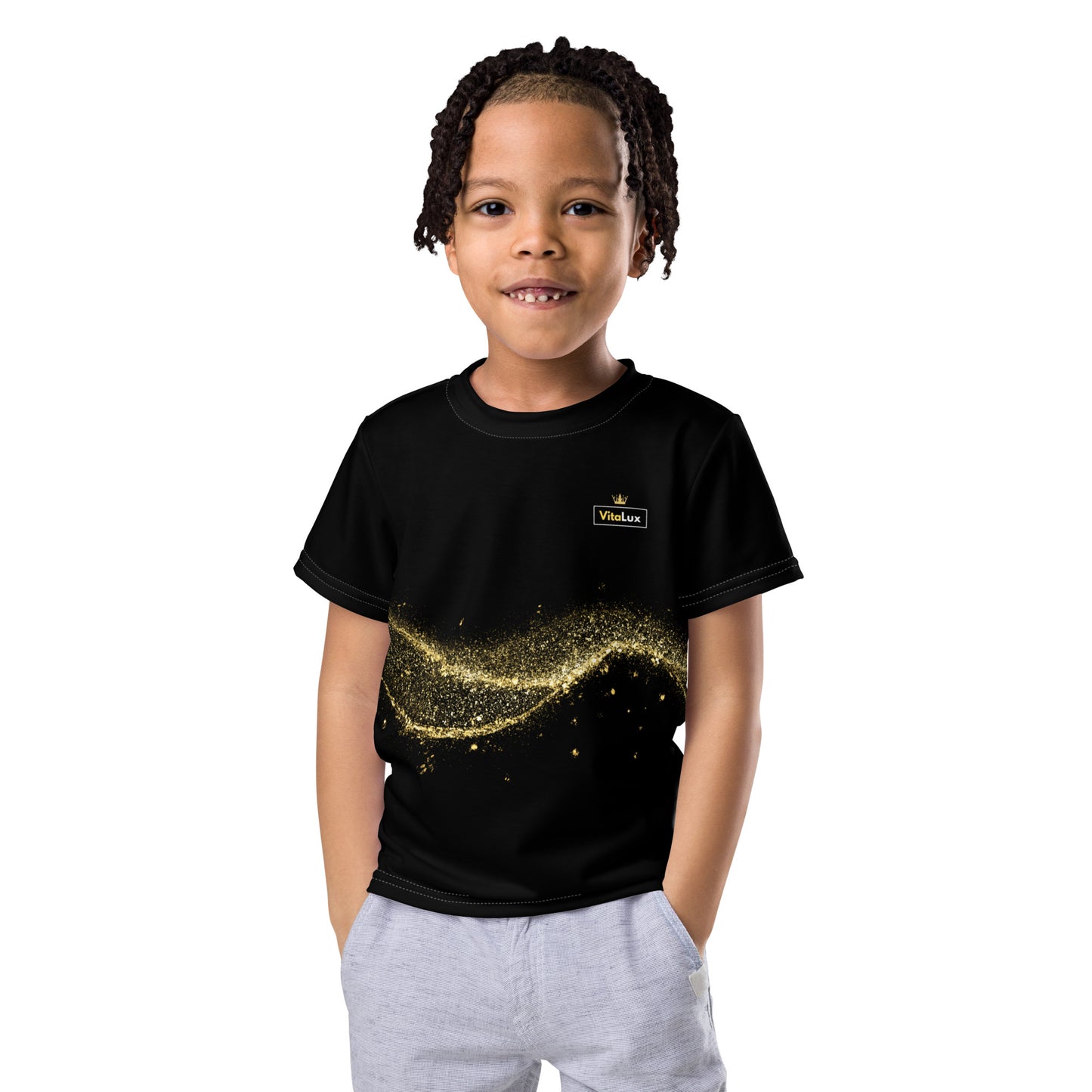 Vitalux Kids Crew Neck T-shirt Black