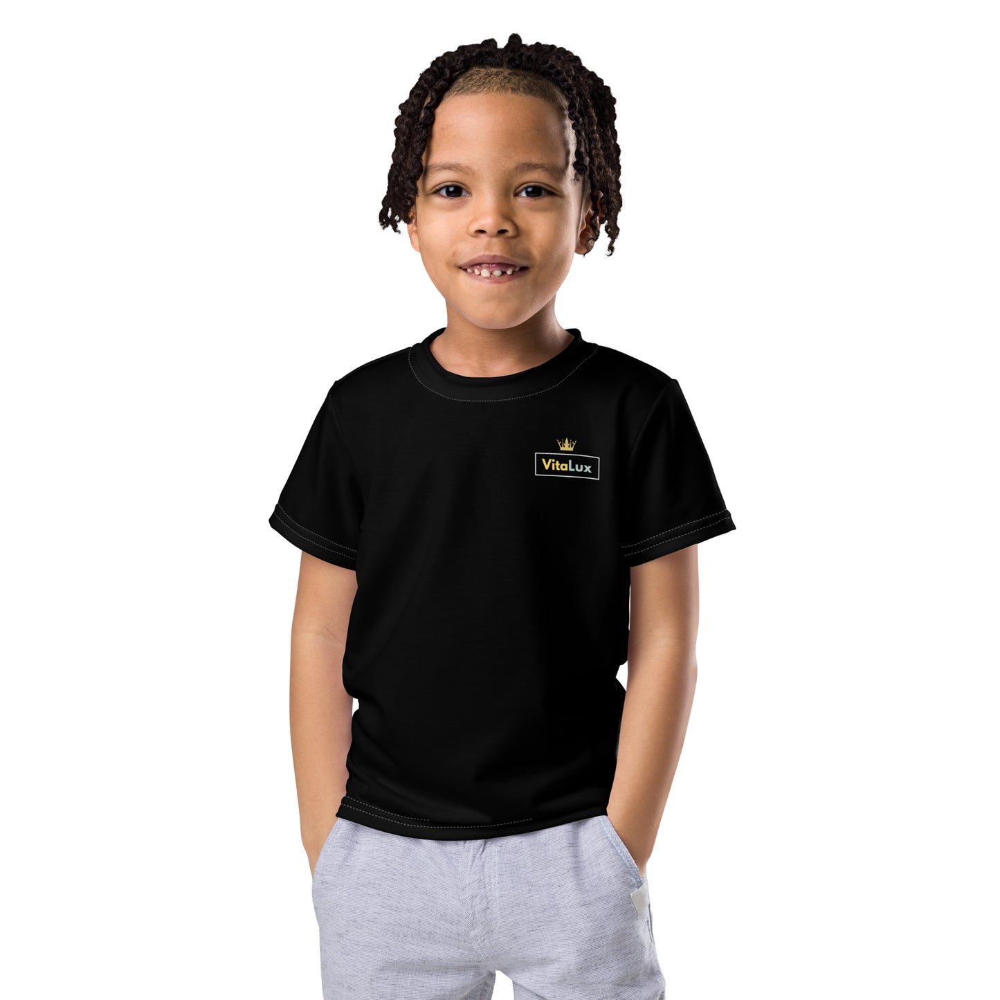 Vitalux Kids Crew Neck T-shirt Black