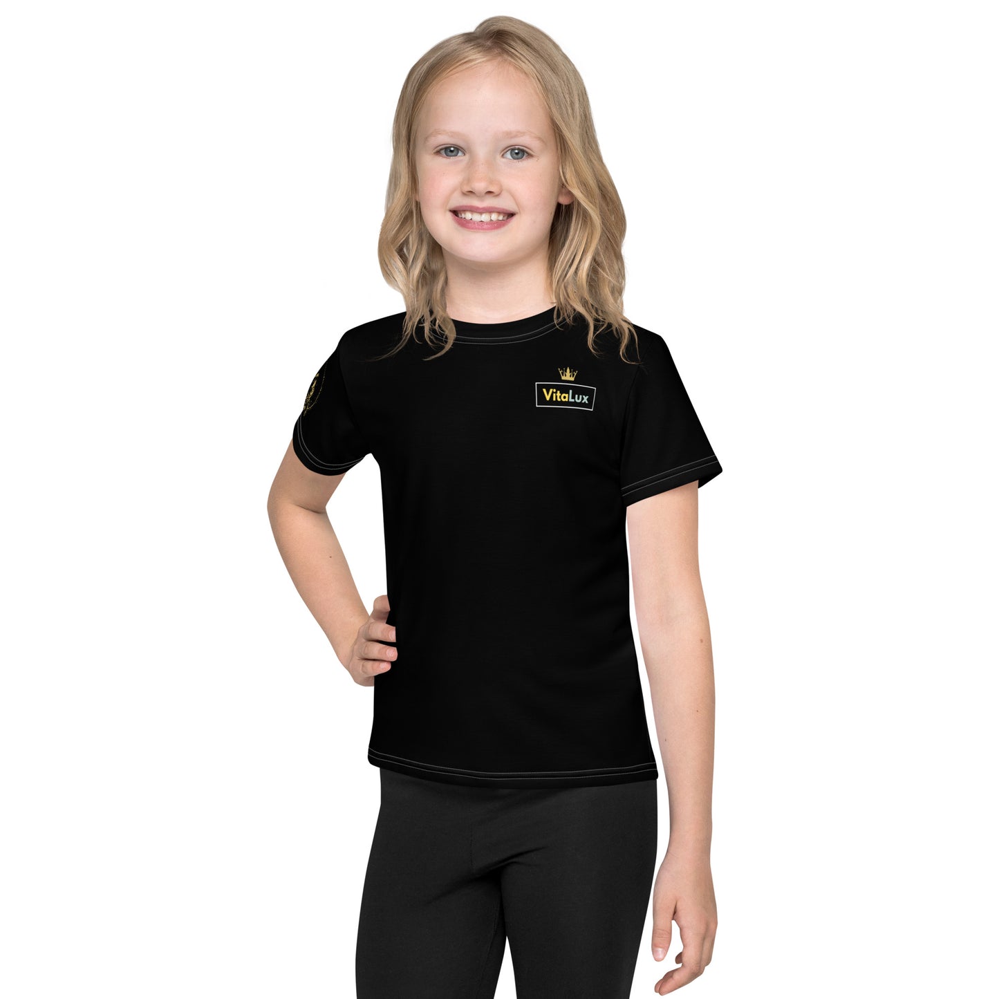 Vitalux Kids Crew Neck T-shirt Black