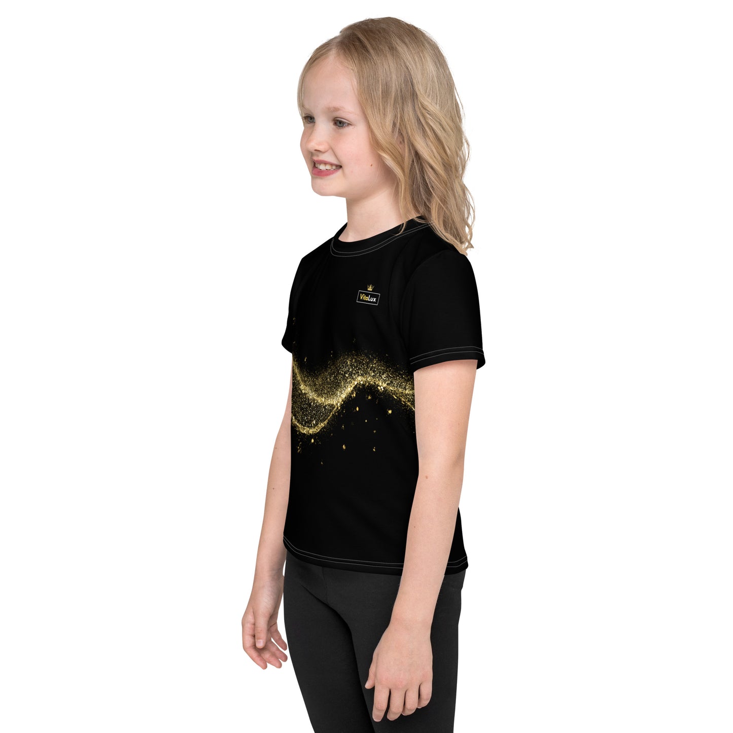 Vitalux Kids Crew Neck T-shirt Black