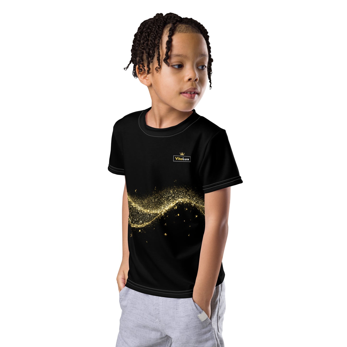 Vitalux Kids Crew Neck T-shirt Black