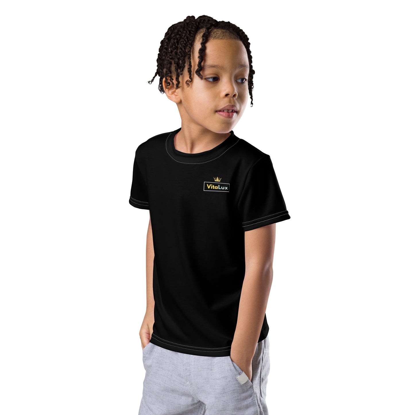 Vitalux Kids Crew Neck T-shirt Black