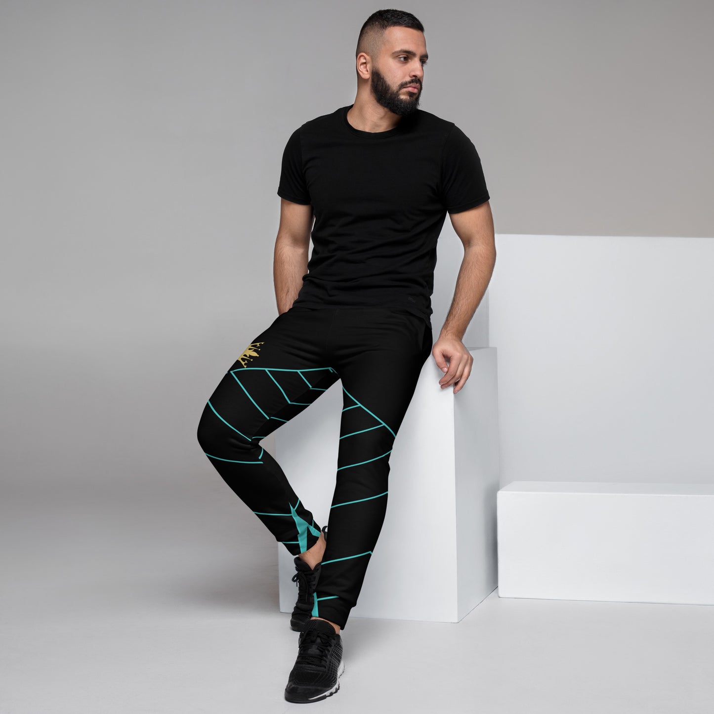 Vitalux Men's Joggers Black/Light Blue