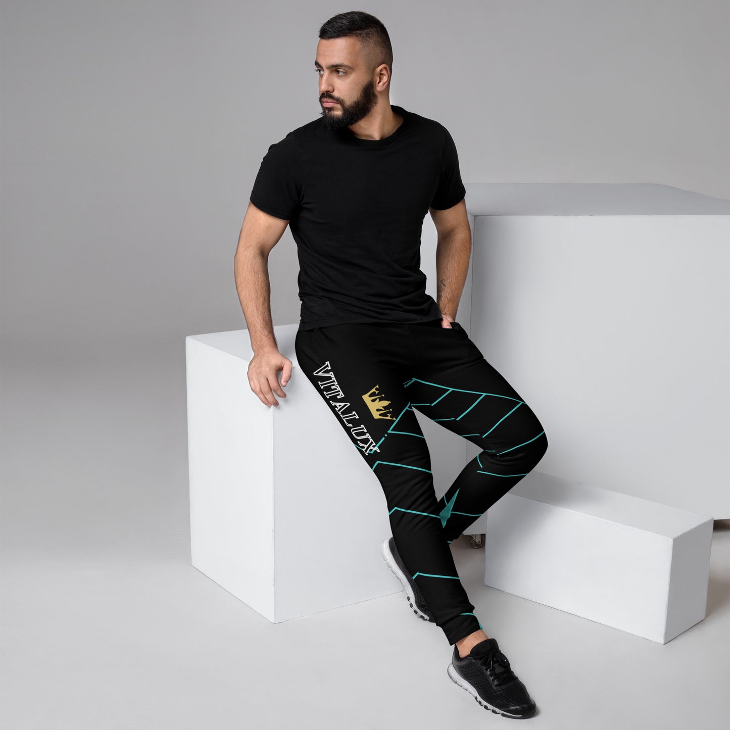 Vitalux Men's Joggers Black/Light Blue