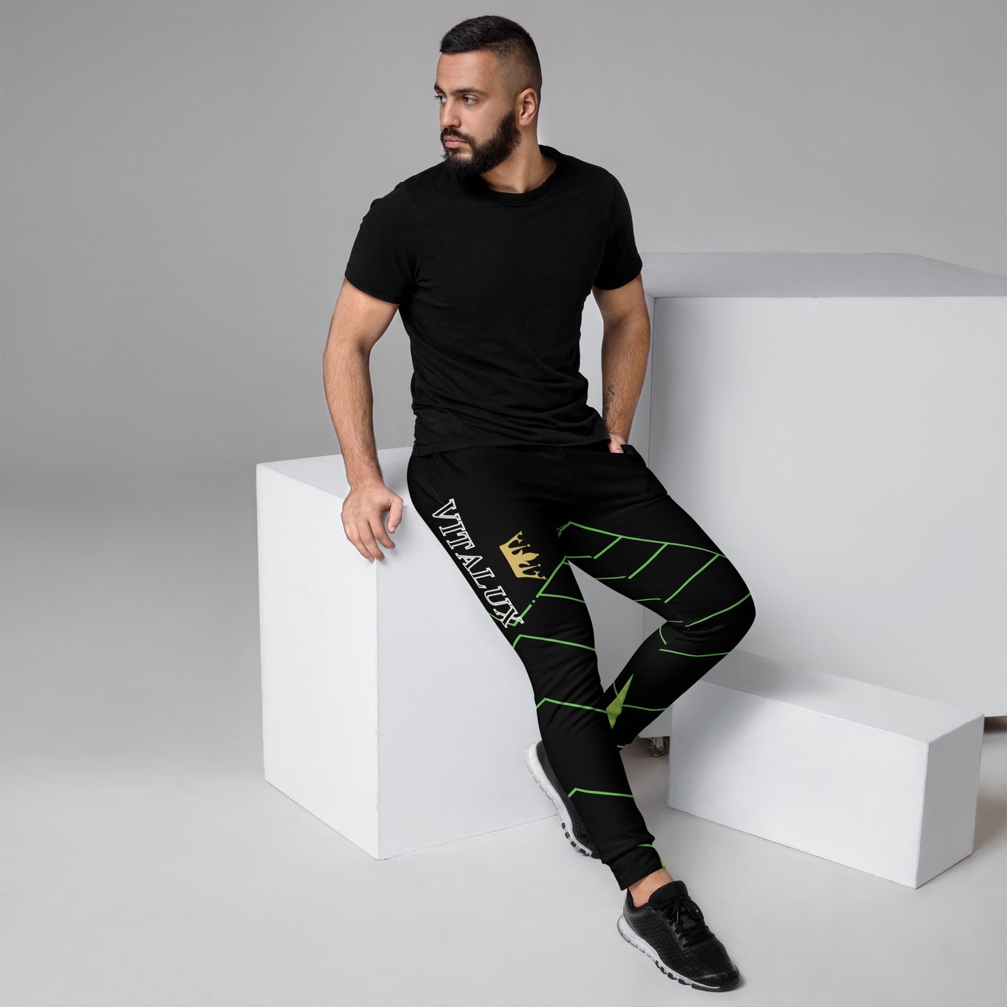 Vitalux Men's Joggers Black/Green