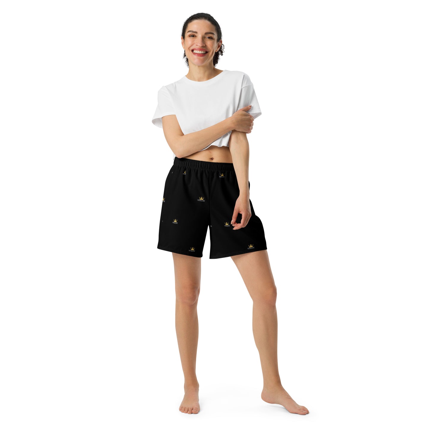 Vitalux Women's Crown Athletic Long Shorts Black