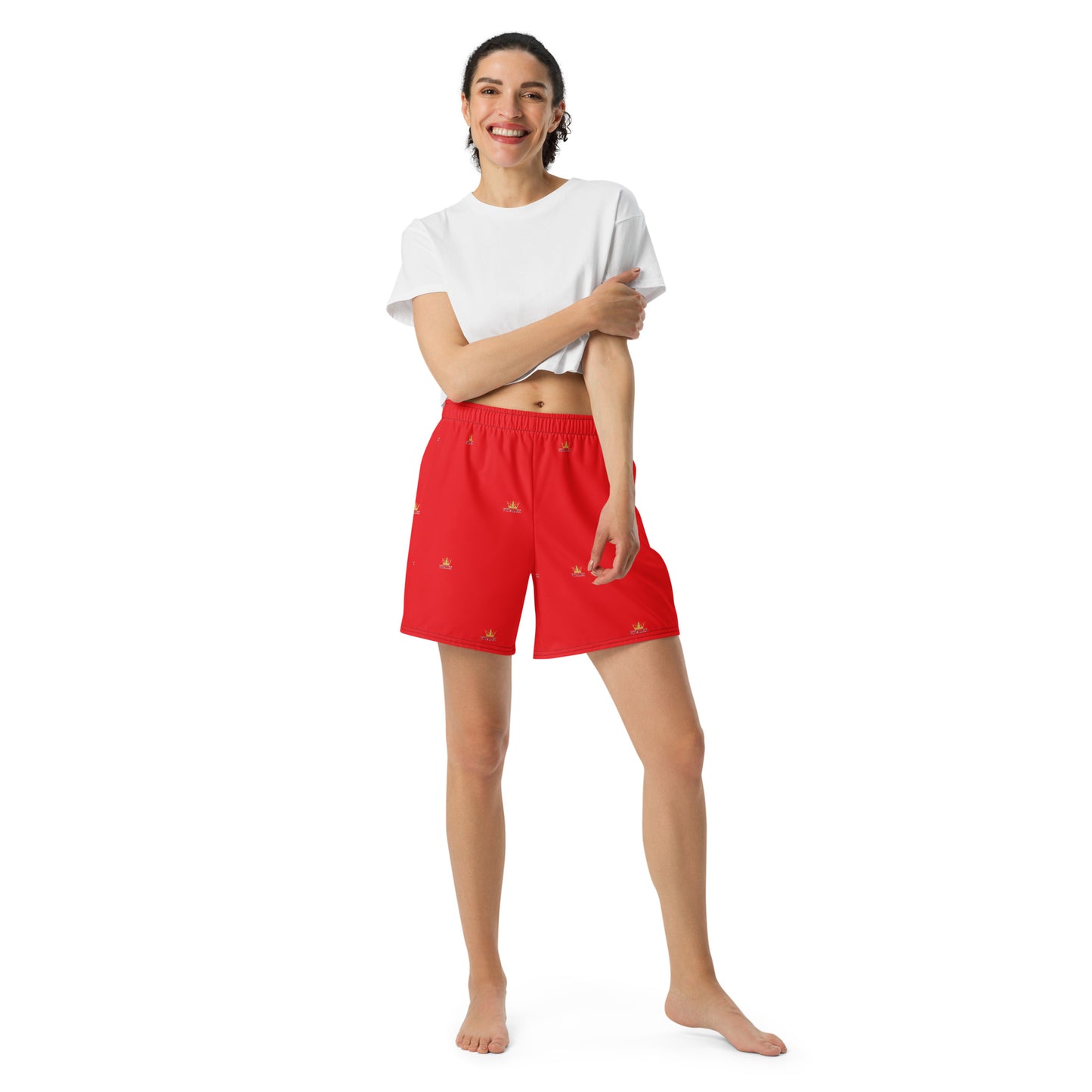 Vitalux Women's Crown Athletic Long Shorts Red