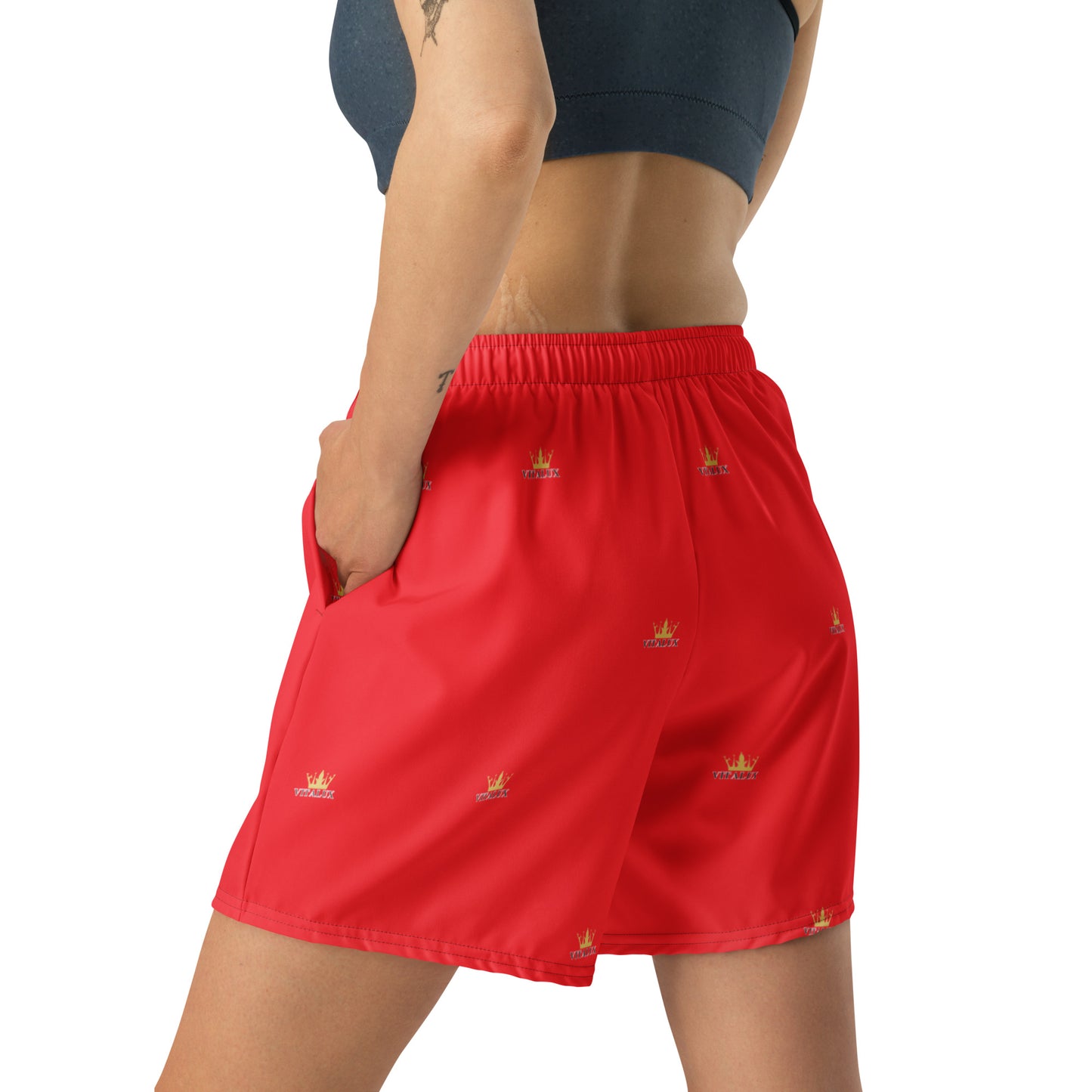 Vitalux Women's Crown Athletic Long Shorts Red