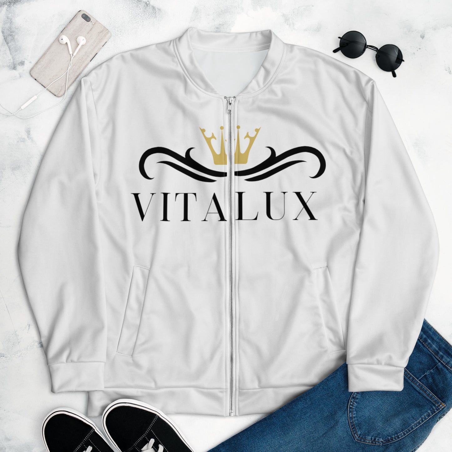 Vitalux White Bomber Jacket