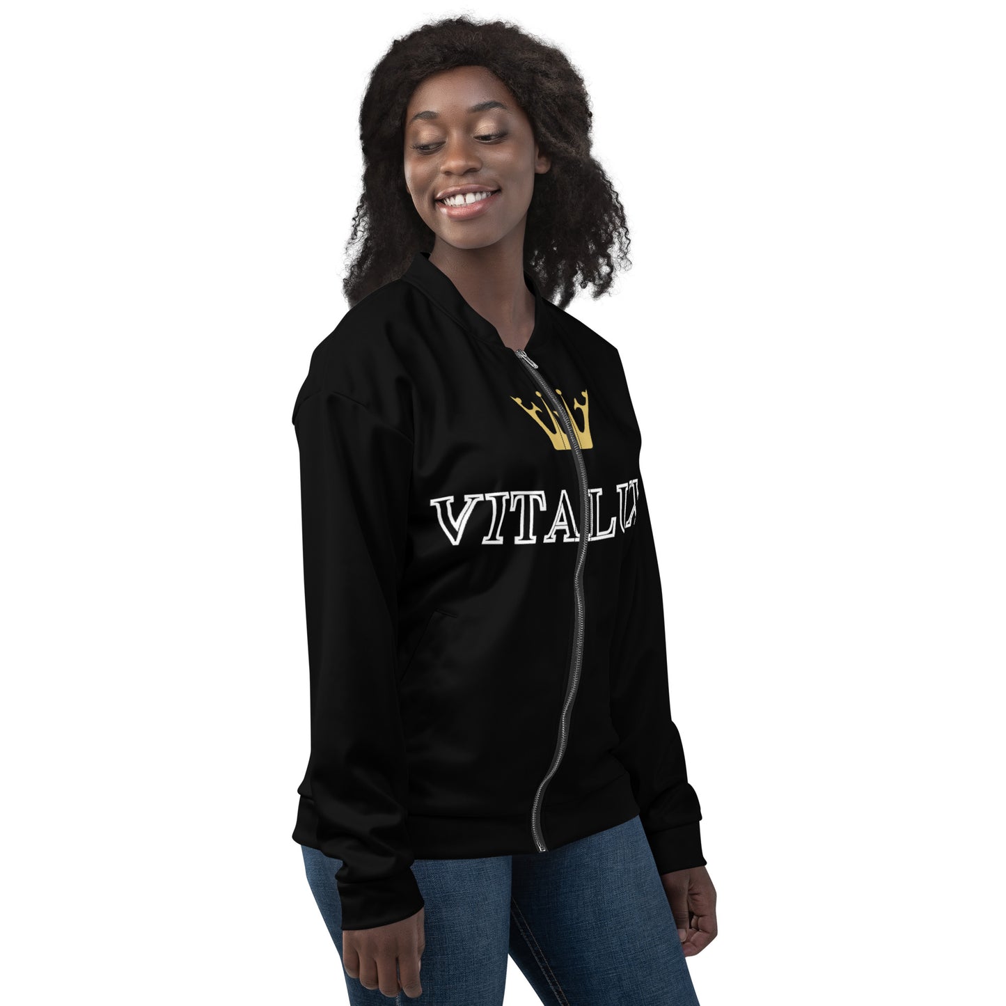 Vitalux Women's White Bomber Jacket