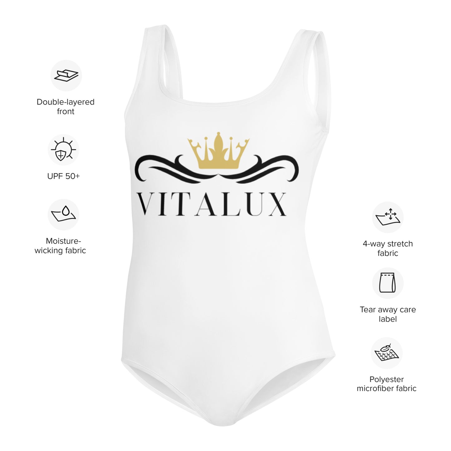 Vitalux Girls Swimsuit White