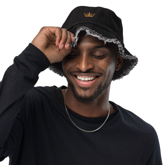 Vitalux Distressed Denim Bucket Hat